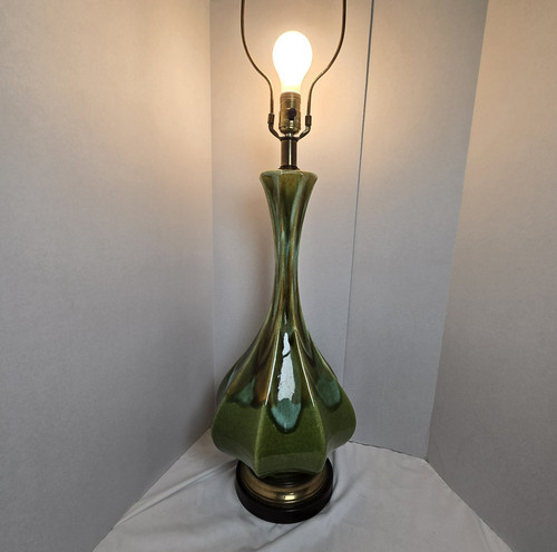 Vintage drip glaze table lamp - glaze,