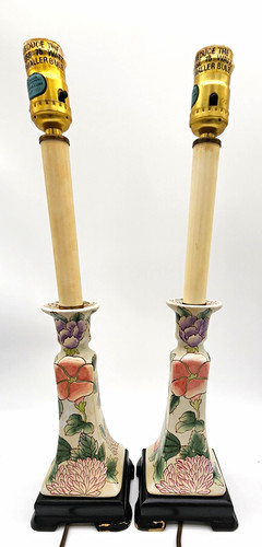 Pair vintage floral porcelain - floral,